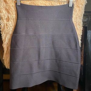 Herve Leger Dark Silver Grey Bandage Skirt